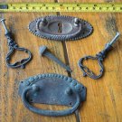 Vintage Cabinet Hardware Set - Brass Drawer Pulls & Handle - Your DIY Project!