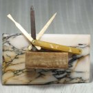 Vintage MANICURE VANITY SET - Bone Knives & File - Pocket Size - Folding Design
