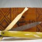 Vintage MANICURE VANITY SET - Bone Knives & File - Pocket Size - Folding Design