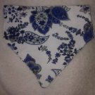 LOVELY HANDMADE *PAISLEY FLOWERS* SLIDE-ON-COLLAR FUNKY DOG BANDANA BIB! ~1 SIZE