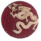 Alabastrite Gold Dragon Round Plaque