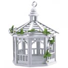 Wood White Gazebo Birdfeeder