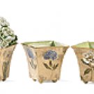 Nested Rose Tin Pots