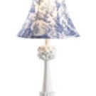 Blue Toile Fabric Shade Lamp