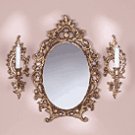 Baroque Mirror & Sconce Set