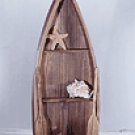 Wood Antique-Finished Rowboat Wall Shelf