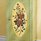 Green Floral Wood Cabinet
