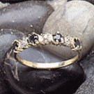 10K - Gold Lady's Sapphire Diamond Ring