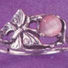 Sterling Silver Pink Cat's Eye Ring