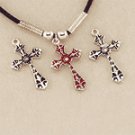 Black Cord Cross Necklace