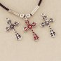 Black Cord Cross Necklace