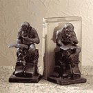 Bronze Reading Monkey Bookends