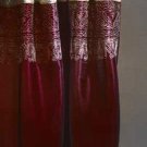 Burgundy Gold Trim Curtain