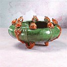 Majolica Frogs Bowl
