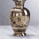 Pewter Brass Vase - Floral