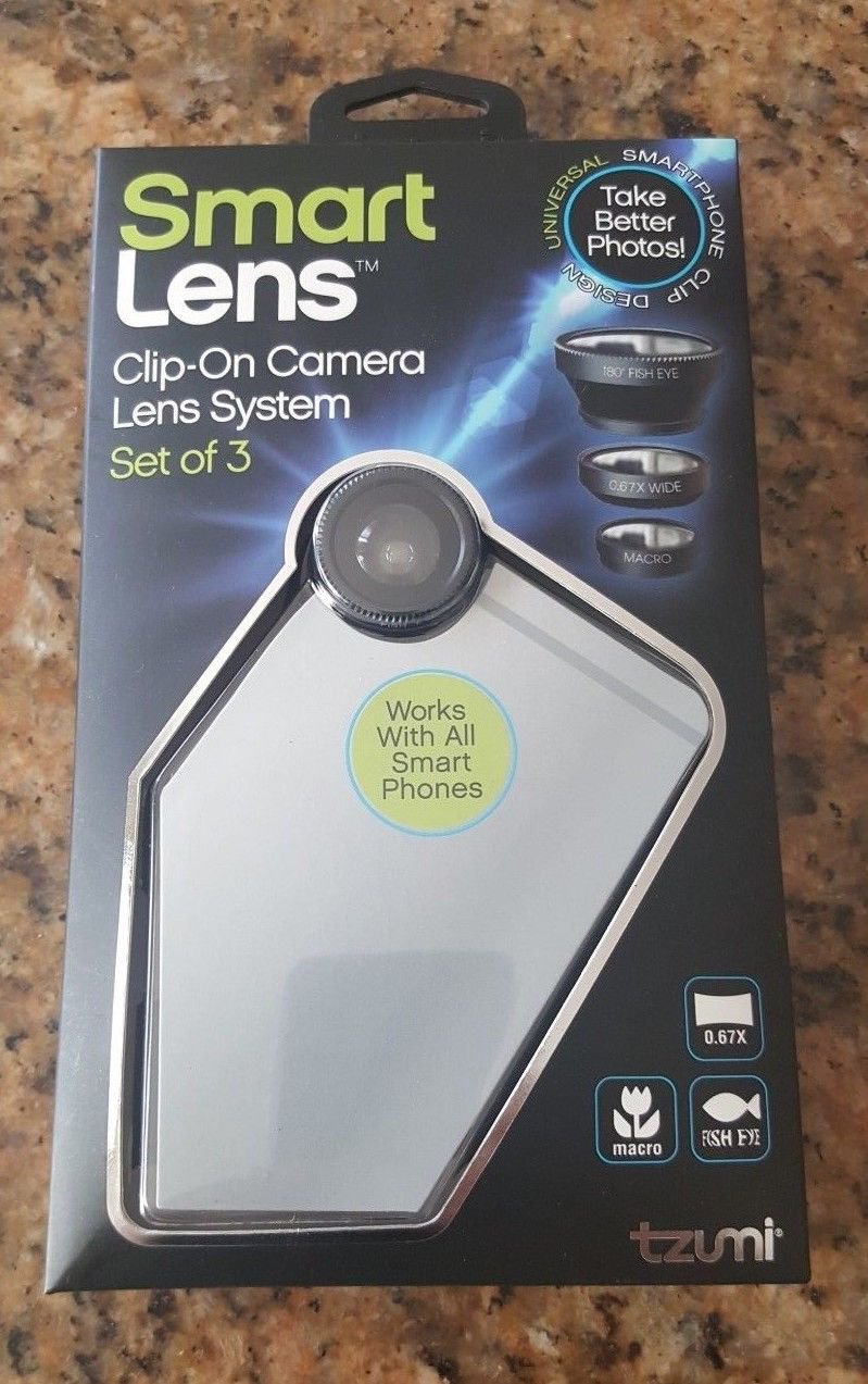 Tzumi Smart Lens set of 3 Clip-On Camera Lens System for Smartphones