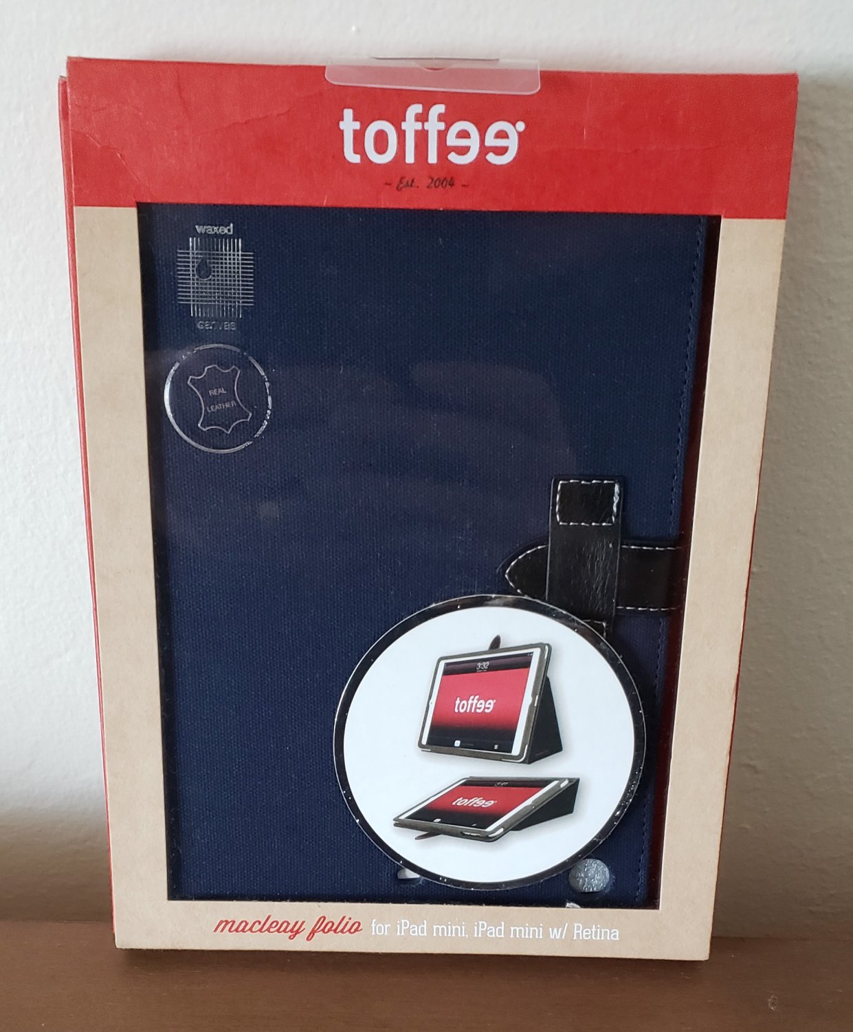 Toffee Flip Folio Water Resilient Navy Case for iPad Mini & iPad Mini Retina