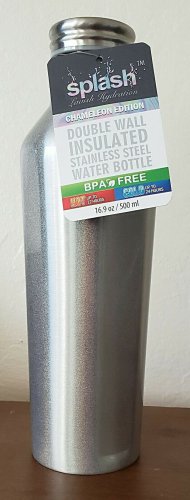 Splash Hydration Double Wall Insulated Stainless Steel Water Bottle BPA Free