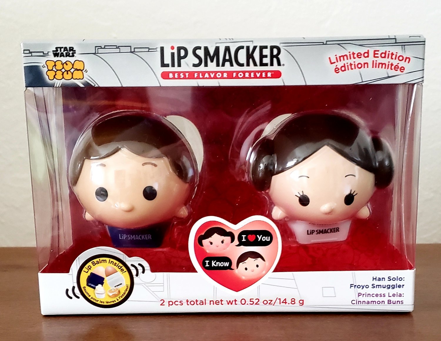 Lip Smacker Disney STAR WARS Tsum Tsum Han Solo & Princess Leia 2 Piece Lip Balm
