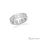Brushed Rhodium Plated CZ Eternity Ring