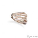 14 Karat Rose Gold Plated CZ Wave Ring