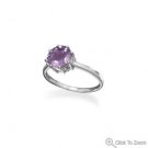 Rhodium Plated Amethyst Ring