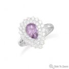 Elegant Amethyst and CZ Cocktail Ring