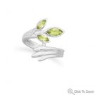 Fan Design Marquise Peridot Wrap Ring