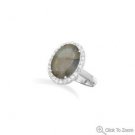 Elegant Labradorite with CZ Edge Ring