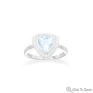 Blue Topaz and CZ Ring