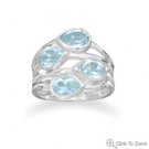 Pear Blue Topaz Ring