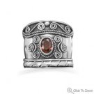 Handmade Oxidized Bali Style Garnet Ring