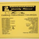 Cooking Measurement Conversion Fridge Magnet