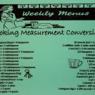 Cooking Measurement Conversion Fridge Magnet