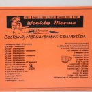 Cooking Measurement Conversion Fridge Magnet