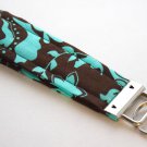Blue Flower Key Fob Wristlet