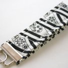 Black Whiet Key Fob Wristlet