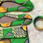 wax print flat , wallet and stud earring