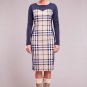 Fitted Paneled Long Sleeve Ladies Dress  SIZE UK 14