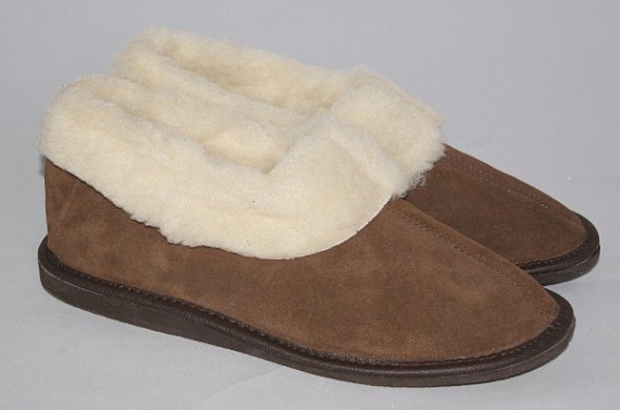 Women's Suede Leather Sheep's Wool Slippers SIZE UK 7