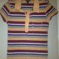 American Eagle Outfitters Stretch Polo Shirt M Striped Multicolor Single Pocket