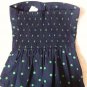 Abercrombie & Fitch Navy Smocked Strapless Bustier Top Green Polka Dot S