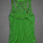Abercrombie & Fitch Green Knit Top Racer Back Lace Trim Ruffle