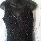Sleeveless Little Black Dress JMD New York S Sequined V Neck Cocktail Dress