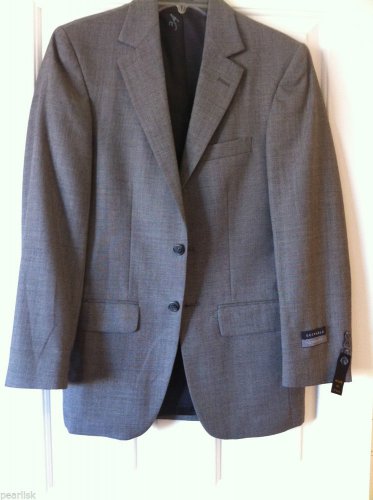 Harwick Clothes Men's Suitable Separates Two Button Blazer Gray 34R Worsted Wool