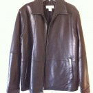 Calvin Klein 100% Genuine Leather Zip Coat Black Jacket Moto Style M Motorcycle