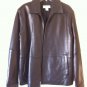Calvin Klein 100% Genuine Leather Zip Coat Black Jacket Moto Style M Motorcycle