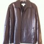 Calvin Klein 100% Genuine Leather Zip Coat Black Jacket Moto Style M Motorcycle