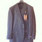 Bernini Beverly Hills Performa Stretch Merino Wool Two Button Suit Pinstripe Bla
