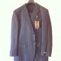 Bernini Beverly Hills Performa Stretch Merino Wool Two Button Suit Pinstripe Bla